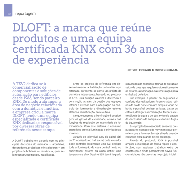 Dloft - A marca que reúne produtos e uma equipa certificada KNX com 36 anos de experiência
