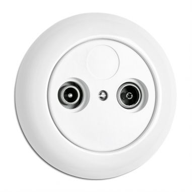 TOMADA TV FM PORCELANA BRANCO