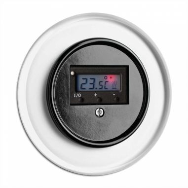 TERMOSTATO COM RELOGIO VIDRO BAKELITE CENTRO PRETO