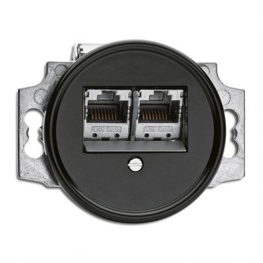 TOM. DADOS DUPLA RJ45 CAT6 MEC+CENTRO BAK PRT