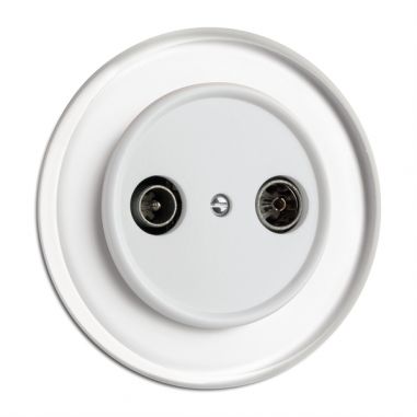 TOMADA TV FM VIDRO  DUROPLAST BRANCO