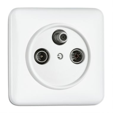 TOMADA TV FM SAT DUROPLAST BRANCO QUAD