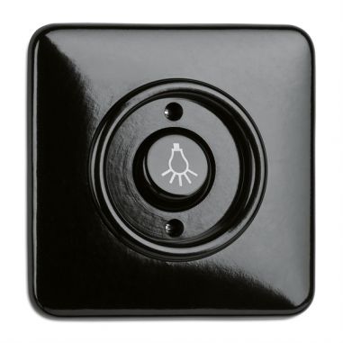 BOTAO PRESSAO C/ SIMBOLO LAMPADA  BAKELITE QUAD