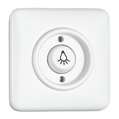 BOTAO PRESSAO C/ SIMBOLO LAMPADA DUROPLAST BRANCO QUAD
