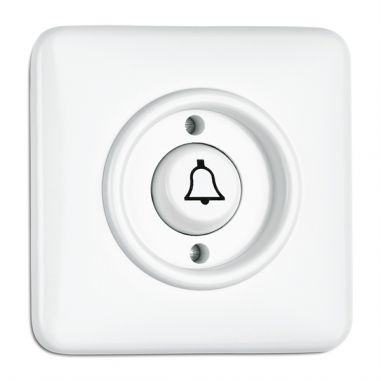 BOTAO PRESSAO C/ SIMBOLO CAMPAINHIA DUROPLAST BRANCO QUAD