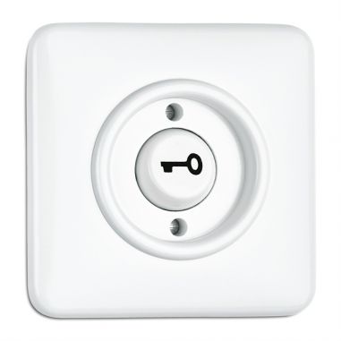 BOTAO PRESSAO C/ SIMBOLO CHAVE DUROPLAST BRANCO QUAD